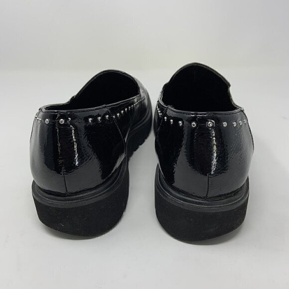 Jane and the Shoe Black Loafer Studded Patent Slip on Shoes Sz 8.5 - Picture 8 of 12